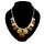 N-0572 European style gold plated enamel faux gem  Movable chain round  choker necklace
