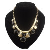 N-0572 European style gold plated enamel faux gem  Movable chain round  choker necklace