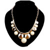 N-0572 European style gold plated enamel faux gem  Movable chain round  choker necklace