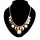 N-0572 European style gold plated enamel faux gem  Movable chain round  choker necklace