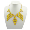 N-0536 gold plated Symmetric geometry polygon Gemstone Necklace