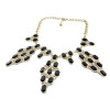 N-0536 gold plated Symmetric geometry polygon Gemstone Necklace