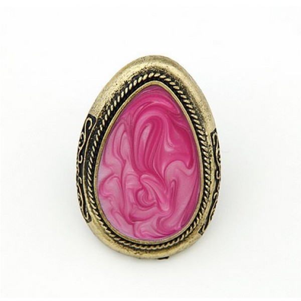 Vintage Style  enamel big drip ring adjustable