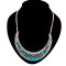 N-2104 gold plated geometry crescent Enamel wave Shape Necklace