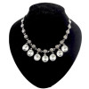 New vintage gold/silver metal zircon crystal dripping pendant choker necklace N-1040