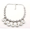 New vintage gold/silver metal zircon crystal dripping pendant choker necklace N-1040