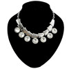 New vintage gold/silver metal geometry chain crystal choker necklace N-1039