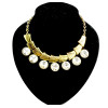 New vintage gold/silver metal geometry chain crystal choker necklace N-1039