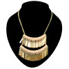Bohemia Style gold plated beads Double-deck tassels necklace N-0762