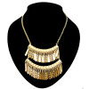 Bohemia Style gold plated beads Double-deck tassels necklace N-0762