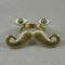 Vintage Style  bronze/vintage silver enamel eye Cosplay Mustache ring R-0187