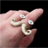 Vintage Style  bronze/vintage silver enamel eye Cosplay Mustache ring R-0187