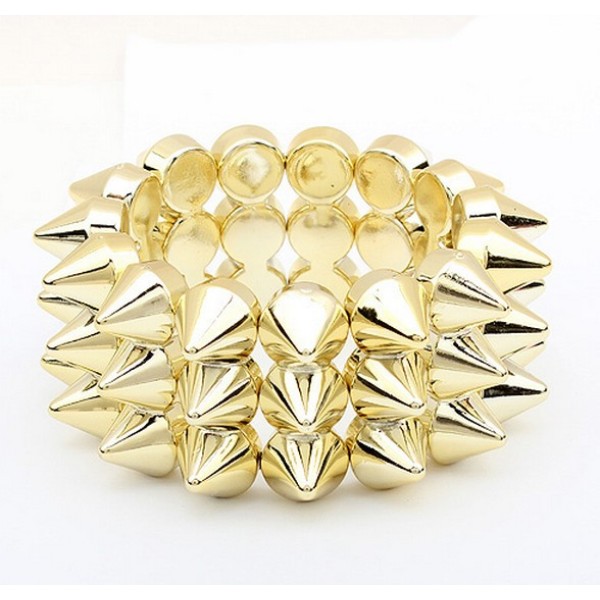 Punk Gothic rock rivet stretch bracelet B-0012