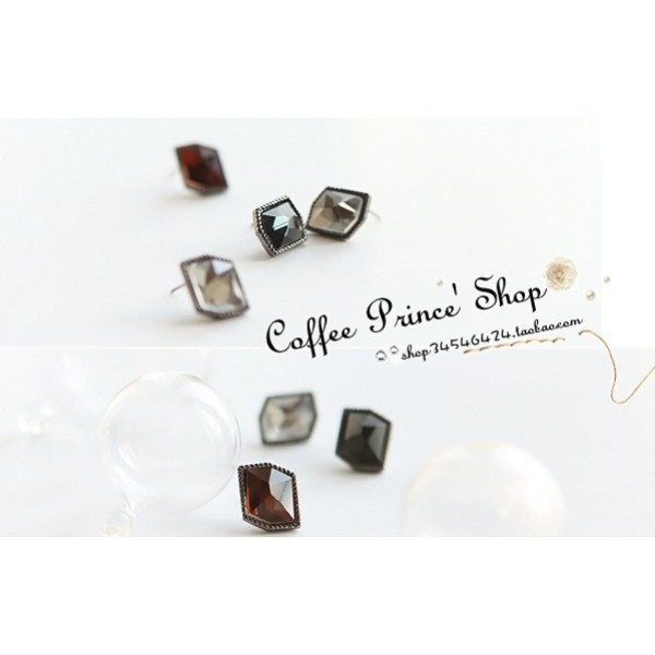 pair European style Geometry polygon Crystal Earrings E-1670