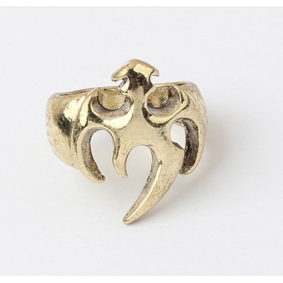 retro bronze alloy shield shape ring R-0150