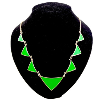 European style Fashion enamel Geometry triangular Necklace N-4562