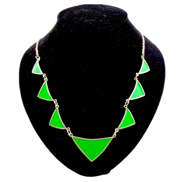 European style Fashion enamel Geometry triangular Necklace N-4562