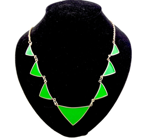 European style Fashion enamel Geometry triangular Necklace N-4562