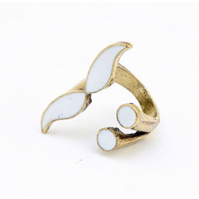 Punk Retro Bronze Enamel Cosplay Eye Mustache Opened Finger Ring Adjustable R-0180