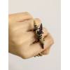 Wholesale 2 Pcs Retro Silver/Bronze Gothic Punk Rivet Taper Ring Sz #6.5 R-0057
