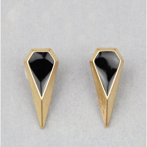 2 pairs punk style Geometry polygon enamel rivet ear stud E-2018