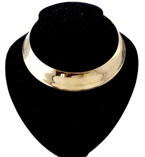 New Style Silver/gold Plated Mirrored  wide cuff Choker Necklace N-2030
