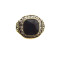 Vintage Style  bronze  rhinestone faux gem ring R-0699