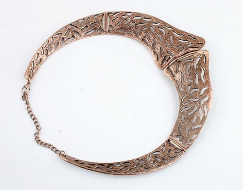 punk style retro bronze hollow out collar choker necklace N-2006