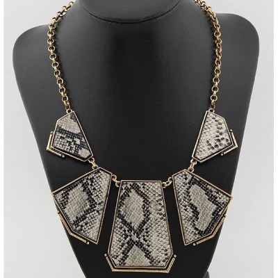 punk style Snake Skin Geometric irregular Necklace N-4550