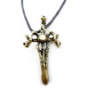 Hemp rope chain bronze snake Sword pendant necklace N-4014