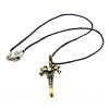 Hemp rope chain bronze snake Sword pendant necklace N-4014