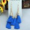 pair gold plated Three layer tassel ear stud earring E-1678