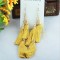 pair gold plated Three layer tassel ear stud earring E-1678