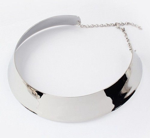 New Style Silver/gold Plated Mirrored  wide cuff Choker Necklace N-2030