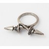 Wholesale 2 Pcs Retro Silver/Bronze Gothic Punk Rivet Taper Ring Sz #6.5 R-0057