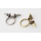 Wholesale 2 Pcs Retro Silver/Bronze Gothic Punk Rivet Taper Ring Sz #6.5 R-0057