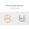 Wholesale 2 Pcs silver gold plated simple cylinder ring R-0058