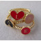 4pieces gold plated enamel love letter ring set R-0613