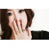 4pieces gold plated enamel love letter ring set R-0613