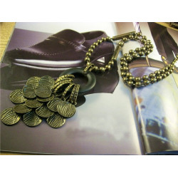 European style metal beads long chain round leaf tassels necklace Necklace N-0125