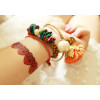 gold plated heart pearl flower bangle B-0165