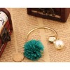 gold plated heart pearl flower bangle B-0165