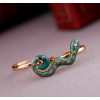 Gold Plated Rhinestone Green Snake anklet foot ring set B-0037