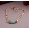 Gold Plated Rhinestone Green Snake anklet foot ring set B-0037