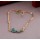 Gold Plated Rhinestone Green Snake anklet foot ring set B-0037