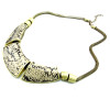 European style punk metal  Crescent snake chain Snake Skin necklace N-4552