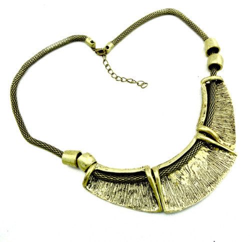 European style punk metal  Crescent snake chain Snake Skin necklace N-4552