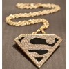 European style Gold Plated Black Glazed Rhinestone Letter S Solid Geometry necklace