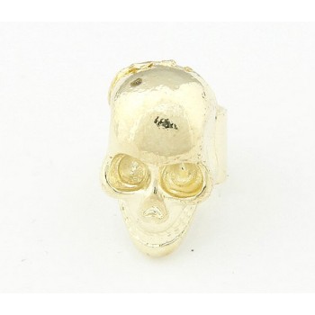 punk rock piece gold/silver/Gun-black plated skull head ear cuff E-1088