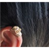 punk rock piece gold/silver/Gun-black plated skull head ear cuff E-1088